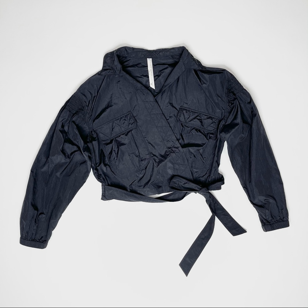 Free People Black Jacket Long Sleeve Tie Sz SP. O